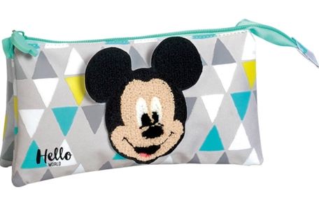 Pencil Case Hello Mickey Mouse Flat Gray