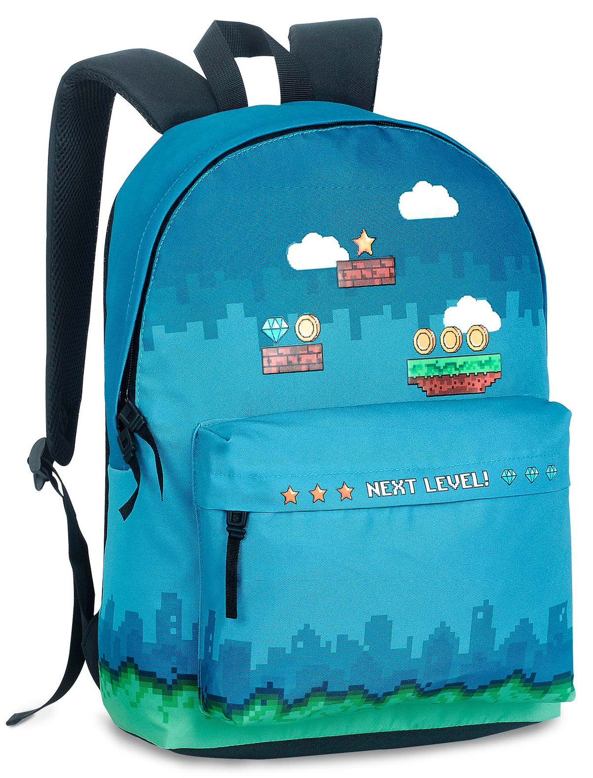 Backpack 1 Part Pixel Cyan 44X33X14Cm