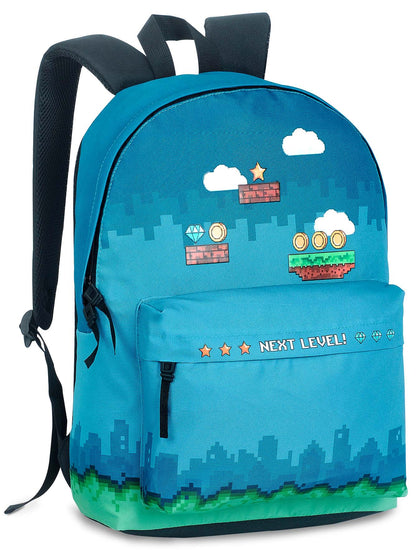Backpack 1 Part Pixel Cyan 44X33X14Cm
