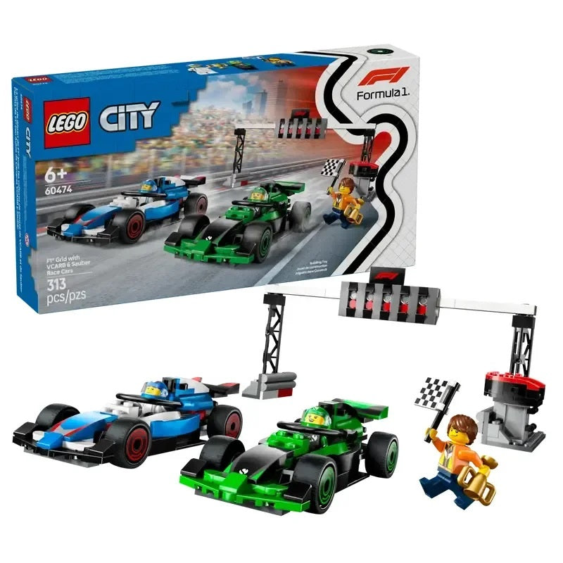 Lego City F1 Grid W/VCARD &amp; Sauber Race Cars 313Pcs