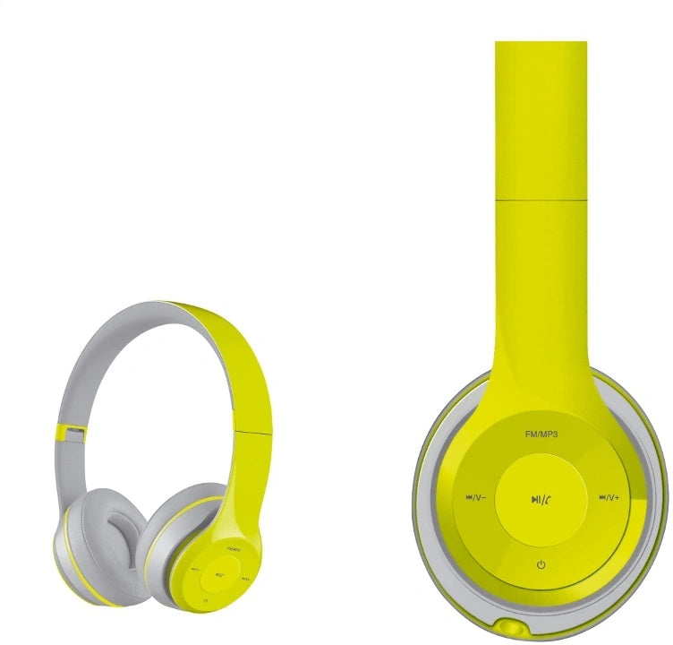 Headphone Bluetooth Bt With Microphone,Sd Card Slot&amp;Fm Radio Green/Grey