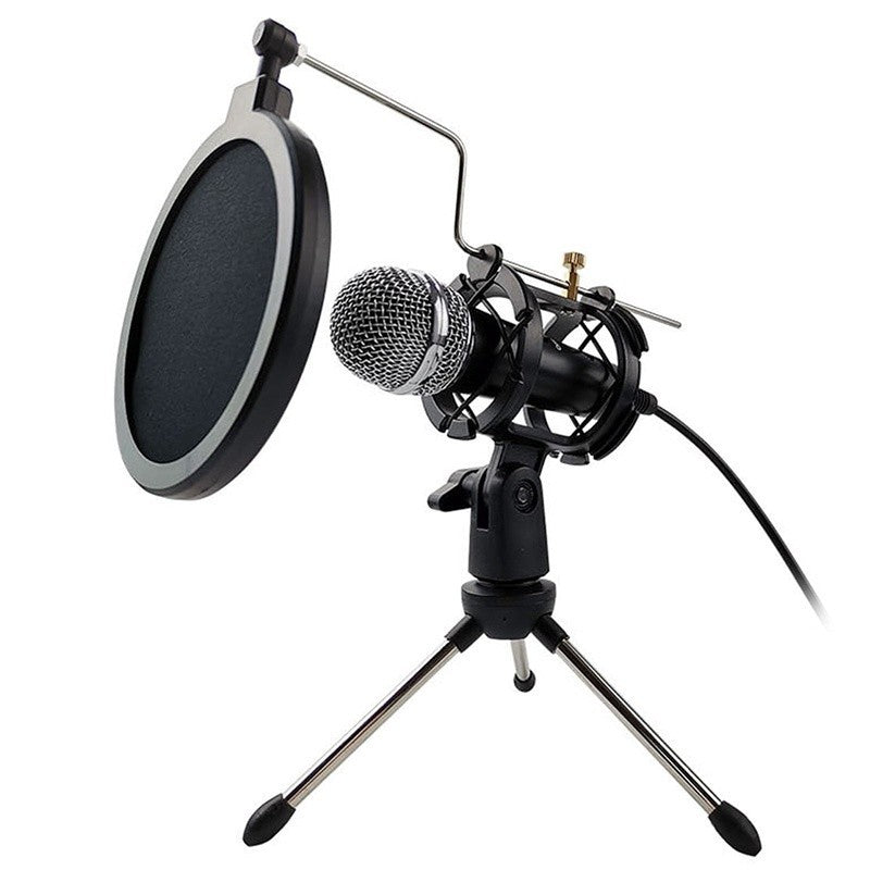 Backlight Gaming Microphone With Filter And Tripod Holder Black