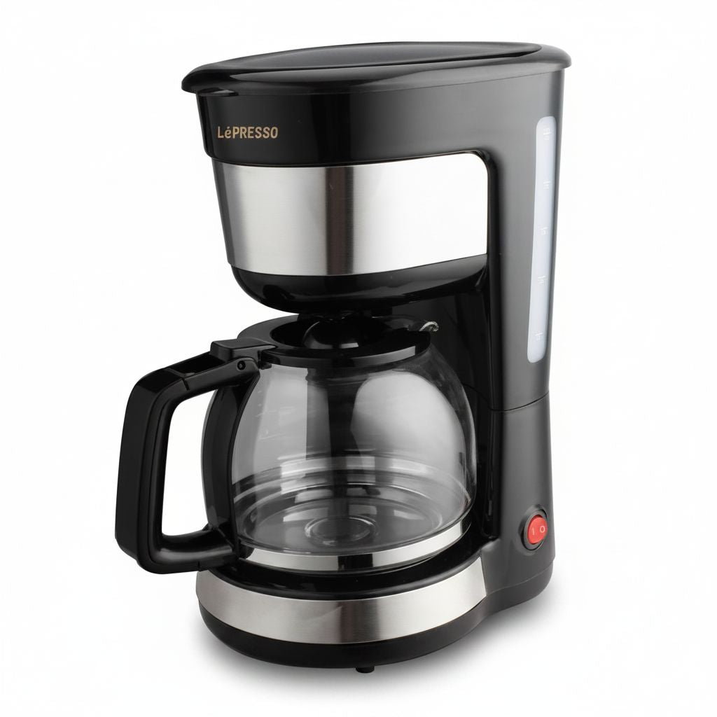 Drip Coffee Maker With Glass Carafe Black