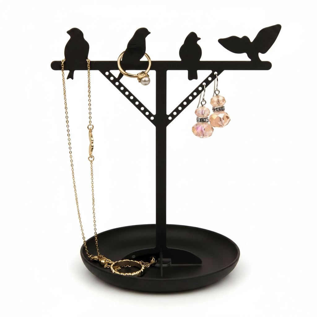 Bird Jewelry Stand Black