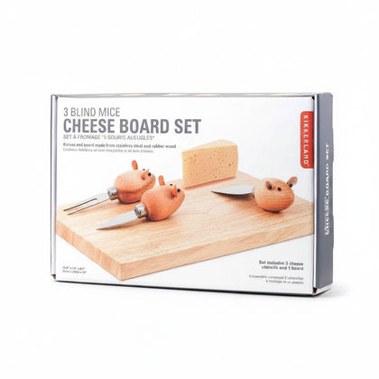 Cheese Board And Mouse Knives S/3