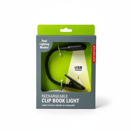 Rechargeable Clip Book Light Black