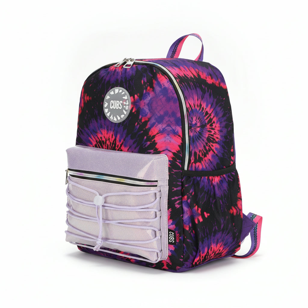 Backpack Black &amp; Purple tie dye