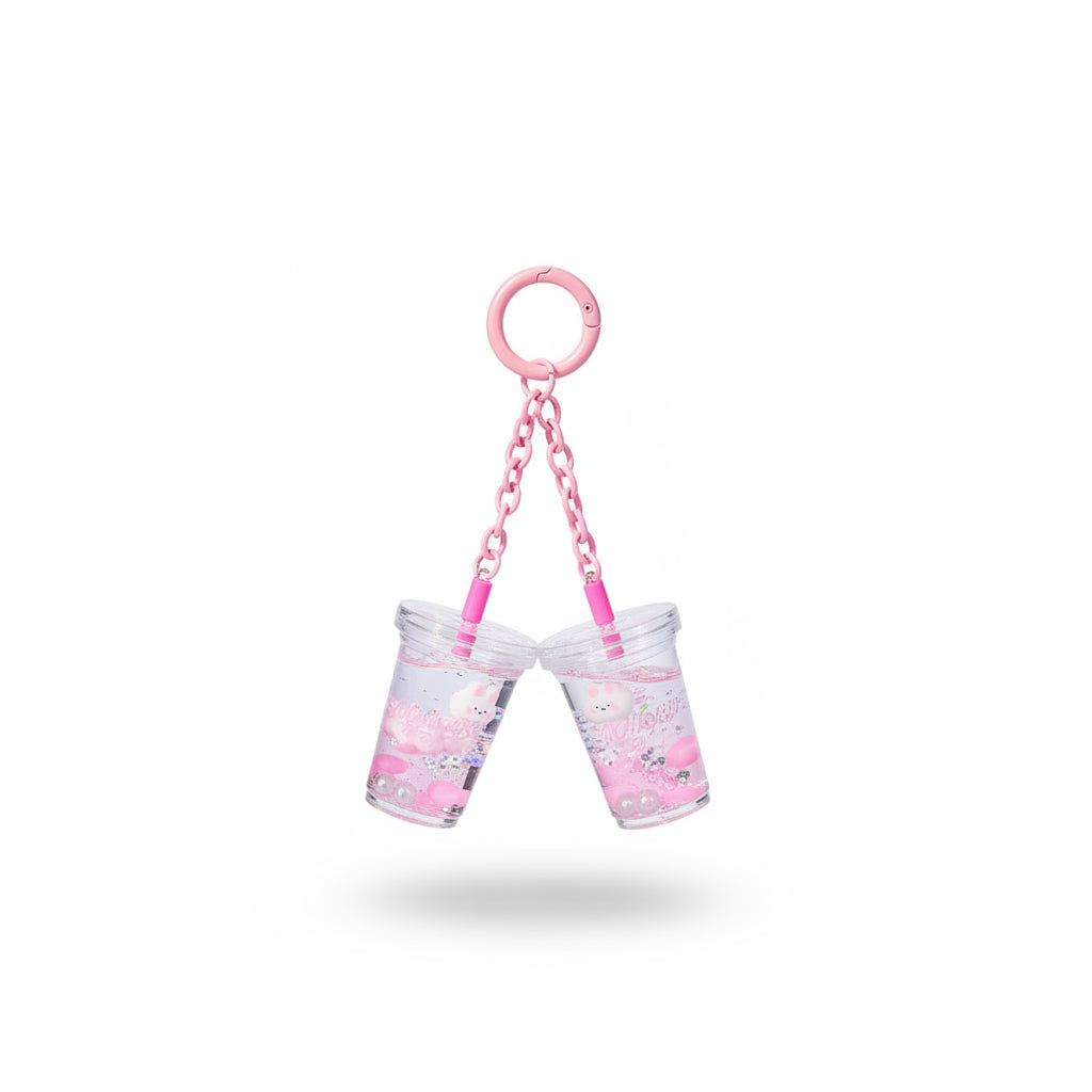 Cartoon Milk Tea Cup Oil Keychain