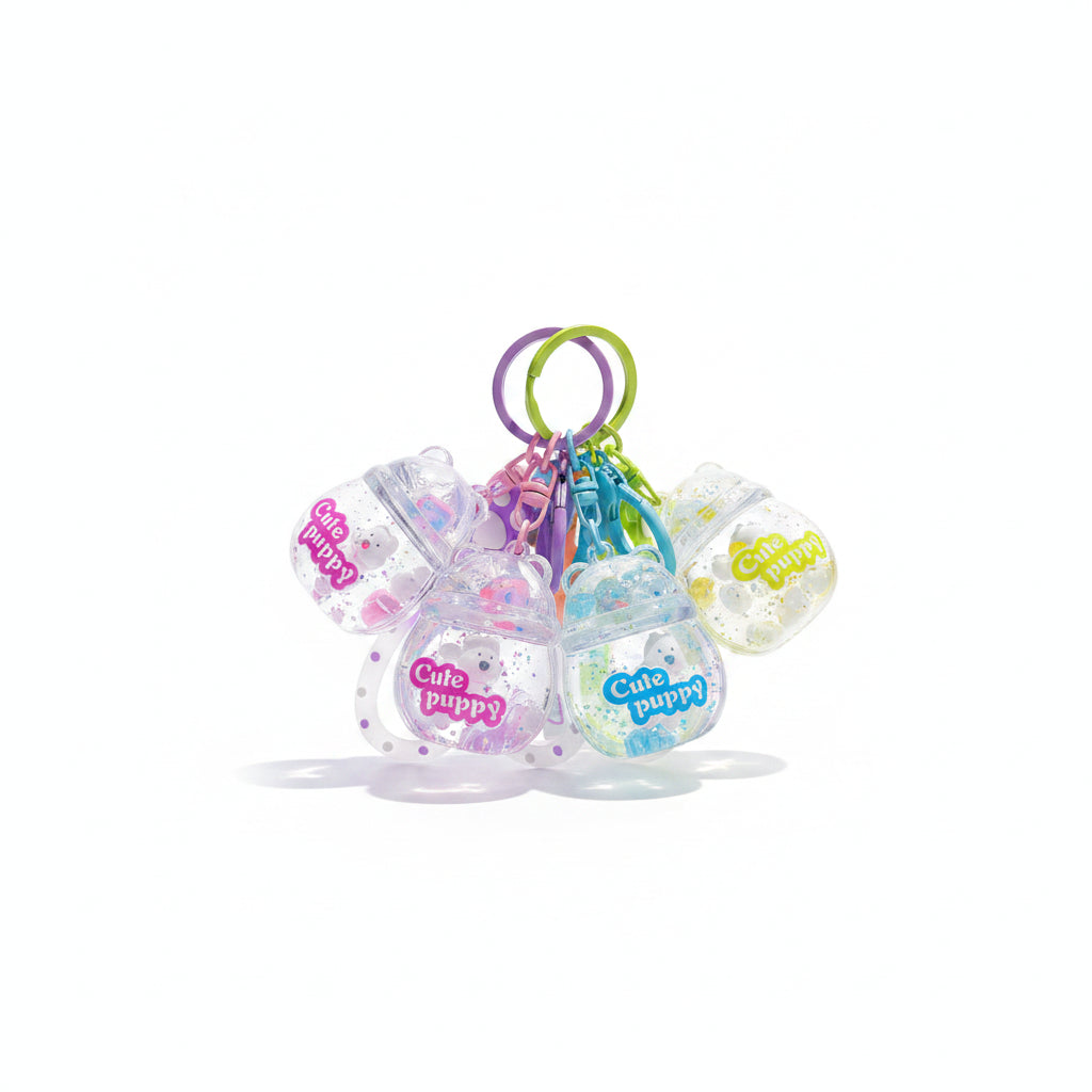 Puppy Park Bear Big Belly Cup Oil Keychain/Mixed