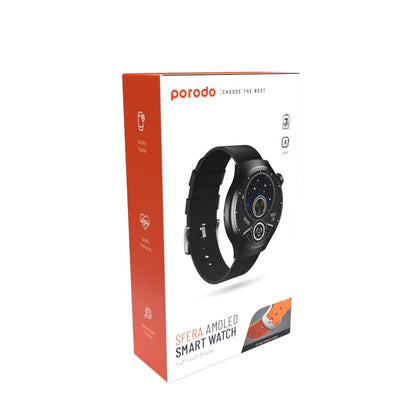 Smart Watch Sfera Round Titanium With Extra Orange Band - Black