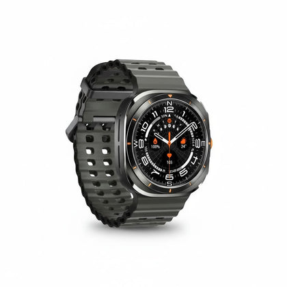 Amoled 1.43" Smart Watch Black Dial With 34Mm Orange Ocean Band - Black