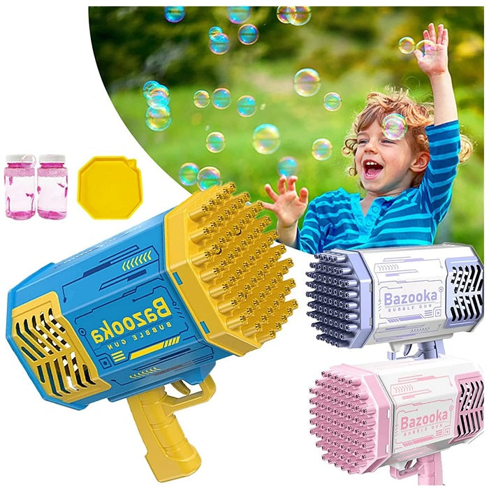 88 Hole Foaming Bazooka Bubble Gun Assorted Colors