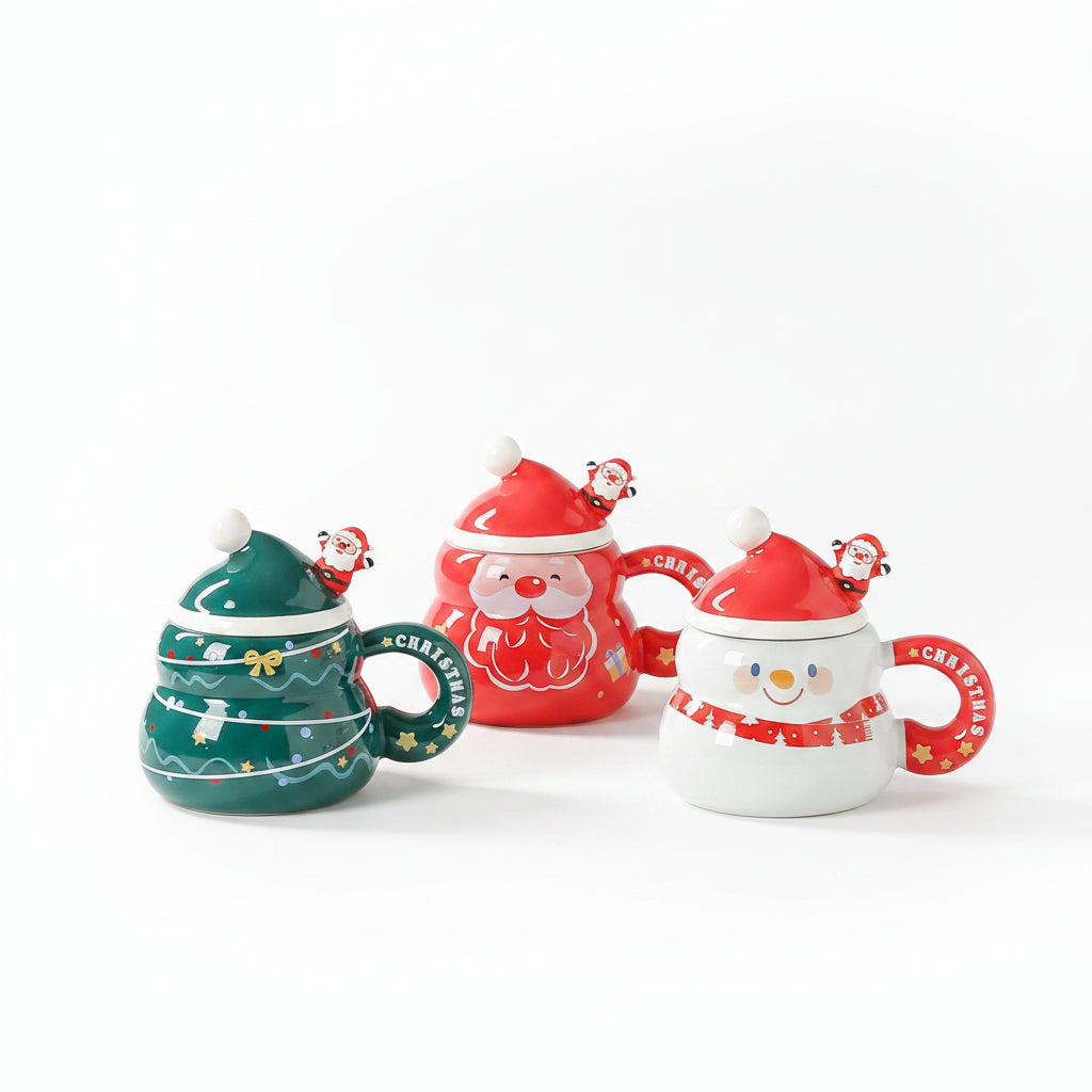 Christmas-Themed Ceramic Cup Gift Box Set/Mixed 400Ml