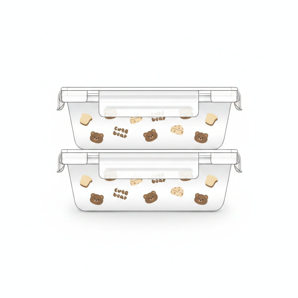 Cookie Bear Glass Crisper 640Ml
