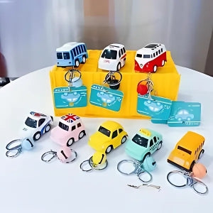 Alloy City Car Keychain Set 8 Designs Assorted Colors