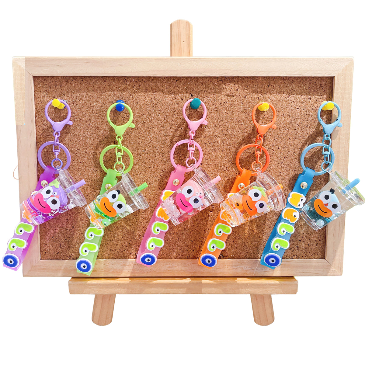 Fruit Milk Tea Cup Keychain With Oil Rope Assorted Colors
