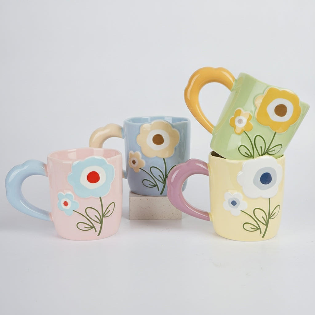 Flower Ceramic Cup/Mixed 375Ml