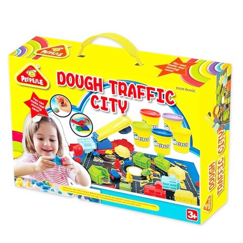 Dough Traffic City, You Can Make Real Moving Cars! 5 Colors