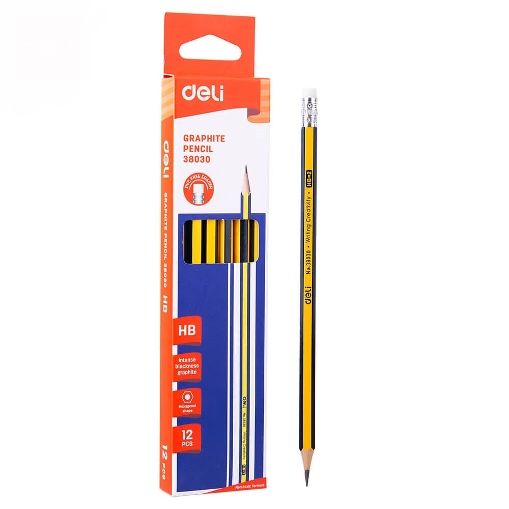 Graphite Pencil Hb With Eraser Neon