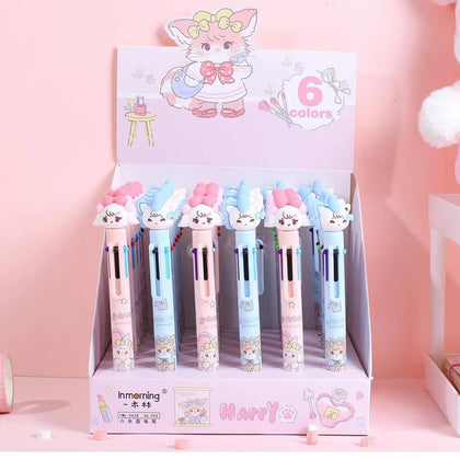 10-Colors Pen Design Milk Puff Bunny