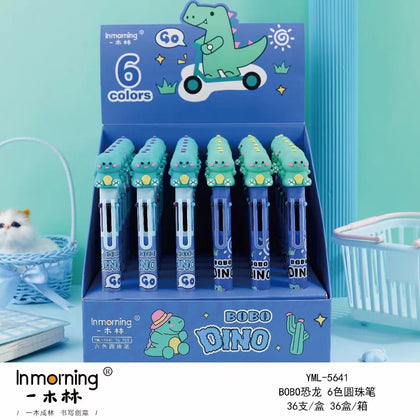 6-Colors Pen Design Cartoon Dinosaur