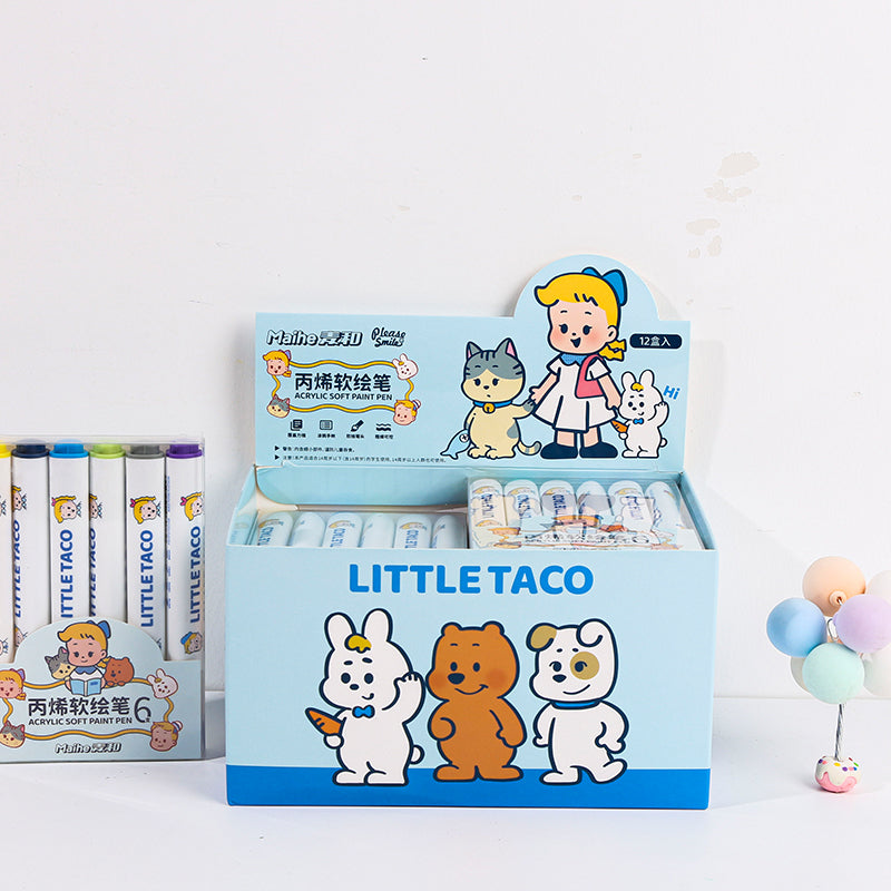 Acrylic Soft Pen Set Small Taco 6/Pk