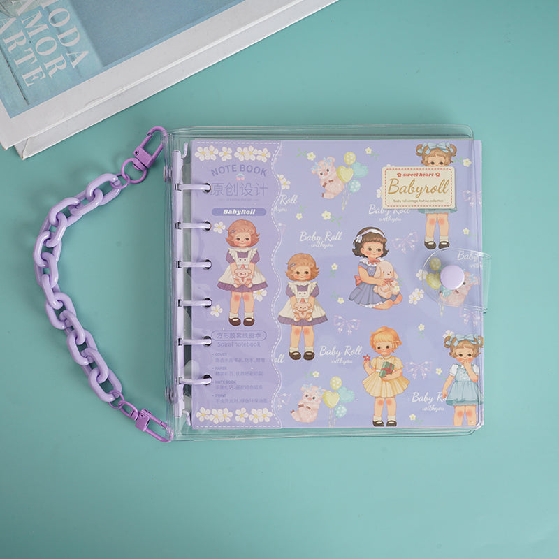 Notebook Square Egg Roll Sister With Coil Chain