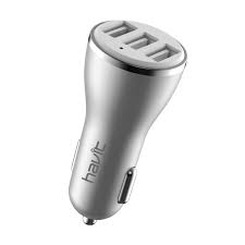 Phone Car Charger 3-Usb Port Grey