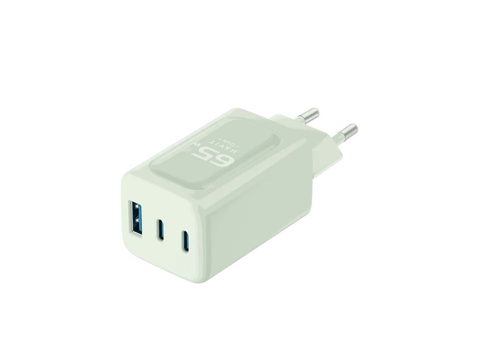 Dual Port Wall Charger 65W With Usb C And Usb A Green