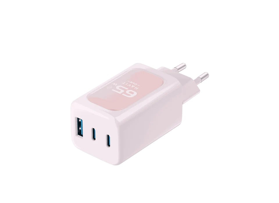 Dual Port Wall Charger 65W With Usb C And Usb A Pink