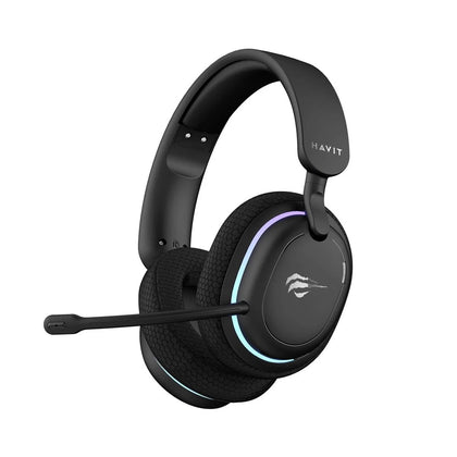 Gaming Wireless Headphone Bt With Microphone And Noise Cancellation Black