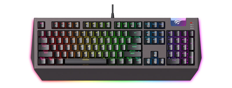Gaming Keyboard Rgb Backlit Mechanical Black+Ochre