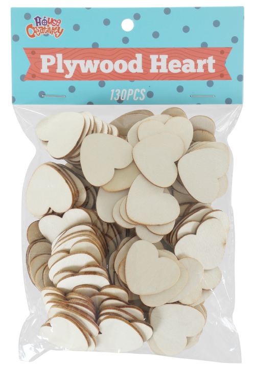 Set Of Wood Heart Shape 130Pcs