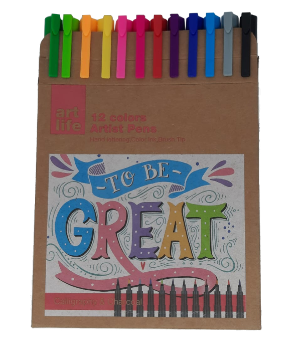 Set Of Artist Pen Assorted Colors 12/Pk