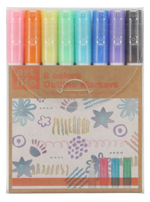 Set Of Outliner Markers 8 Colors