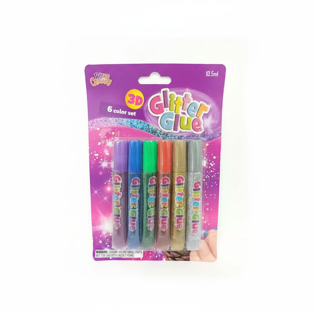 Glitter Glue 3D 6 Color Set 10.5Ml