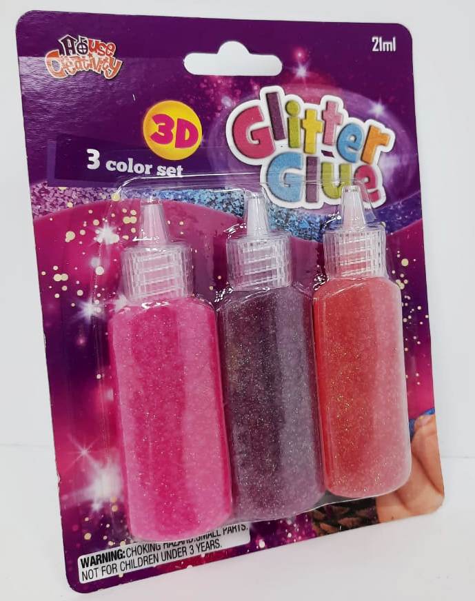 Glitter Glue 3D 3 Color Set 21Ml
