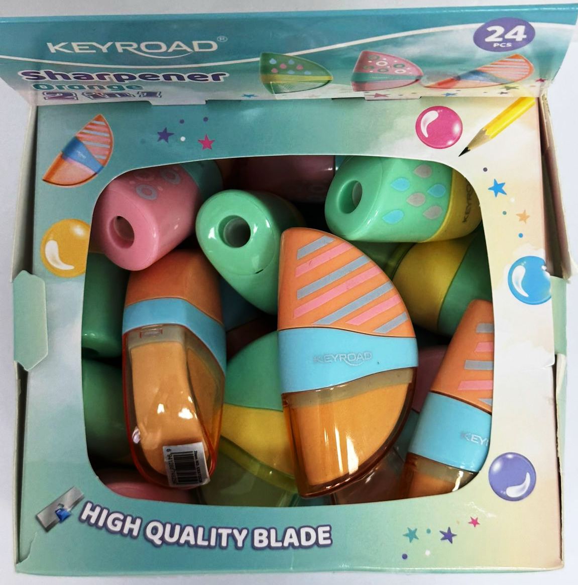 SHARPENER WITH ERASER 1 HOLE PASTEL ASSORTED COLOR