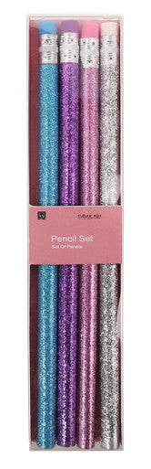 Set Of Glitter Pencils 4/Pack