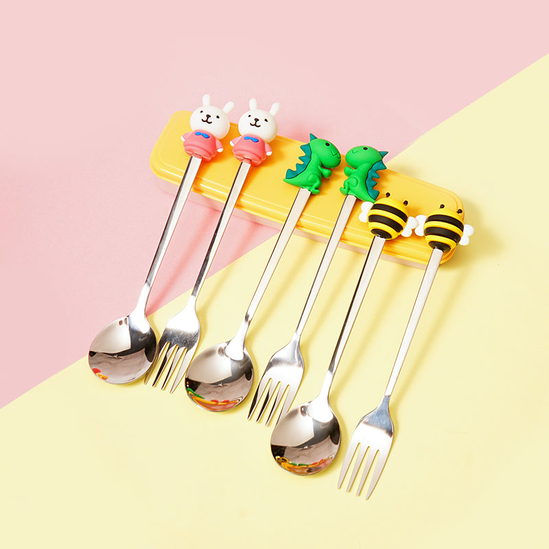 Portable Cutlery Set Funny Animal Tableware Two-Piece Set