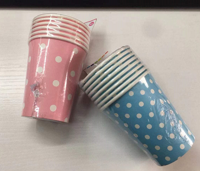 Party Dot Carton Cup Pink 12/Pk