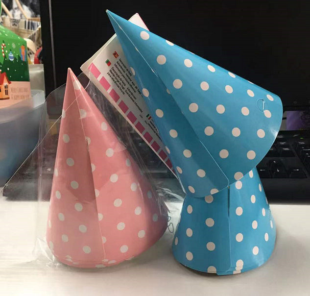 Party Triangle Hat 10*16Cm 6Pcs/Blue