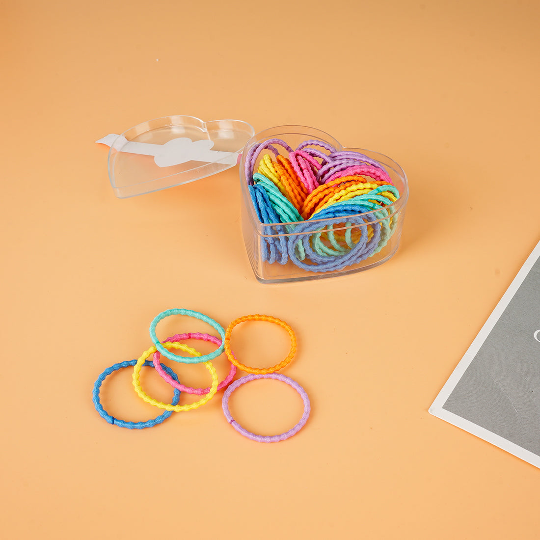 Hair Rubber Band Love Box Bright Color Honey Bean