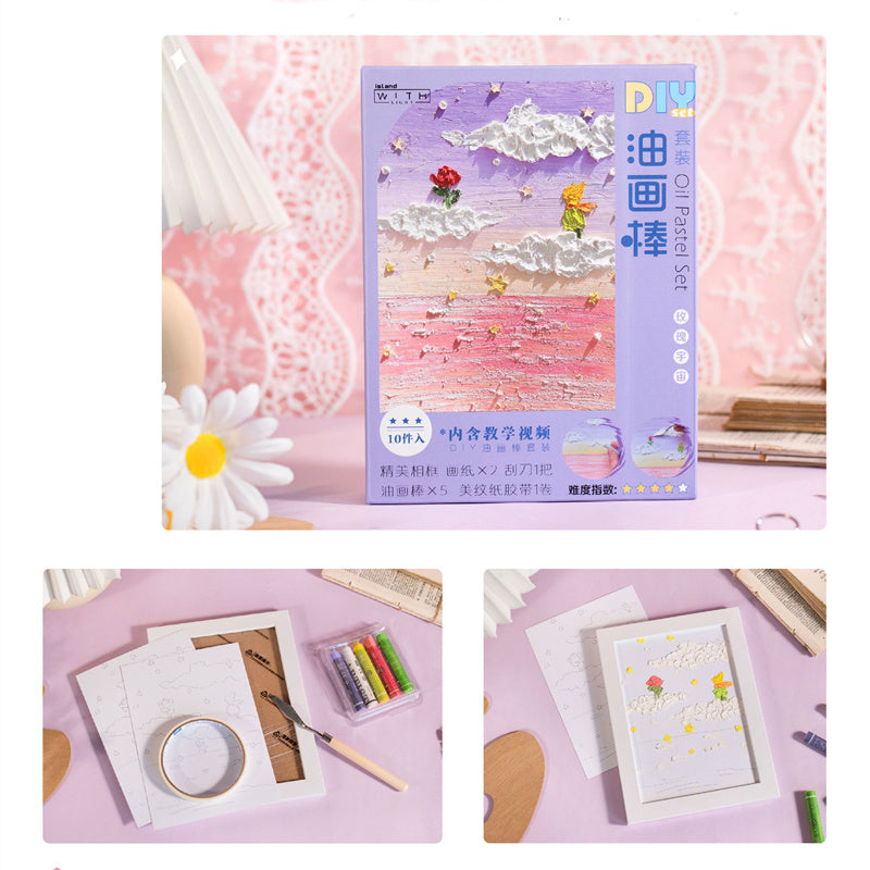 Oil Paints Set W/Canvas