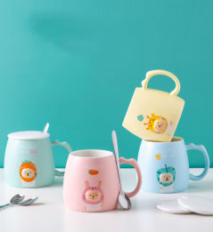 Ceramic Coffee Mug Relief Animal 420Ml Assorted Colors