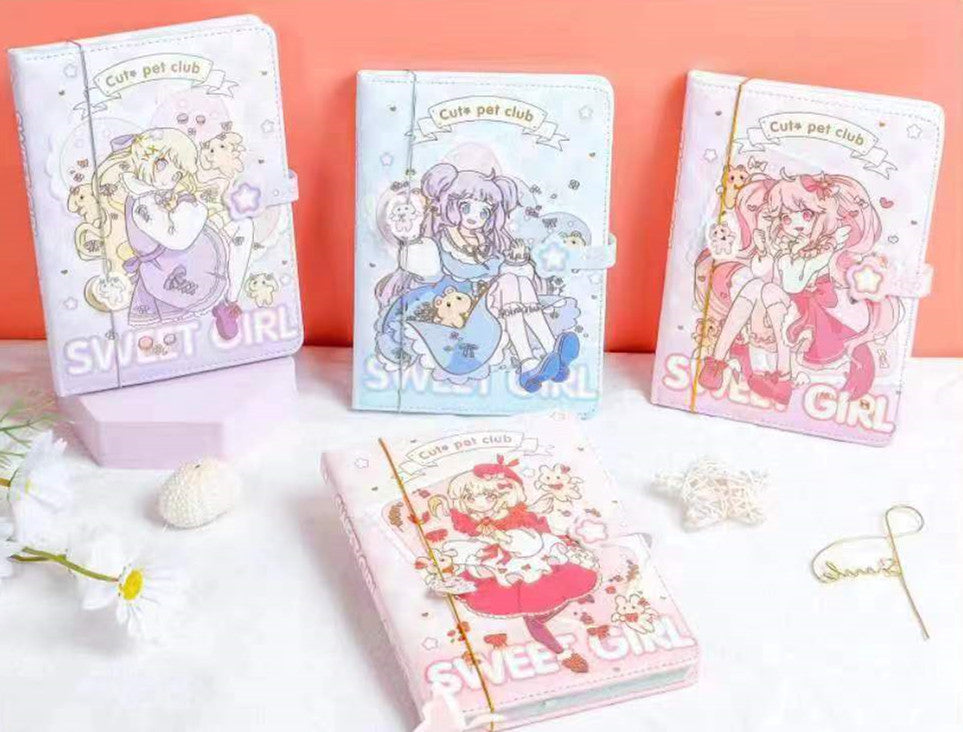 Notebook With Magnetic Closure Sweet Girl Leather Magnetic