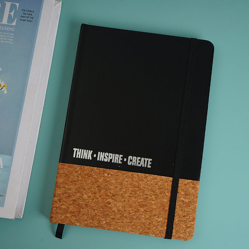 Notebook A5 Cork Splice Black Pu Cover Hardback
