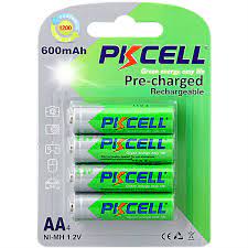 Rechargeable Battery Aa 1.2V Ni-Mh 600Mah 4/Pack