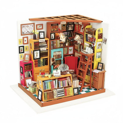 Diy Miniature House Kit Sam'S Study 221 Pcs