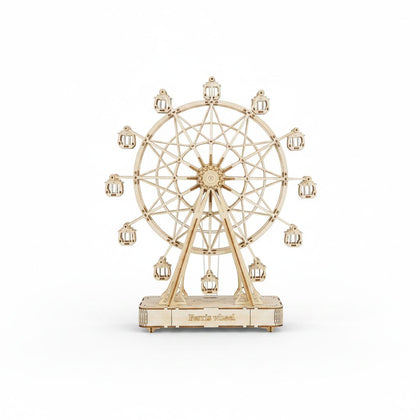 3D Wooden Puzzle - DIY Music Box Ferris Wheel 180 x 136 x 169 mm 232pcs